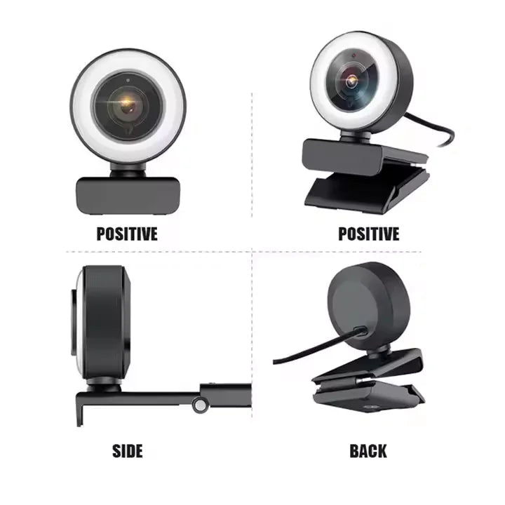 4K/2K USB Streaming Webcam with Ring Light for PC/Mac - EGBull