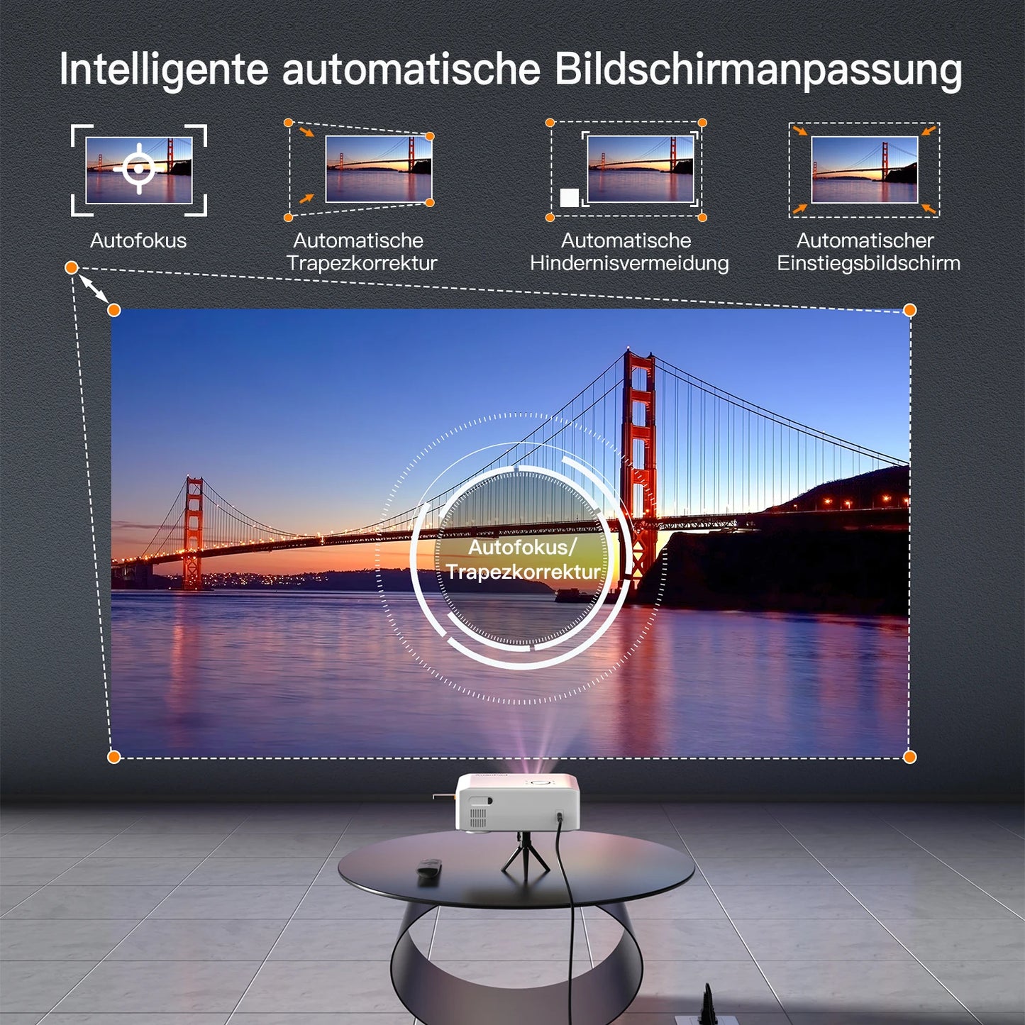 Portable 1080P Smart WiFi Mini Projector | LED LCD Home Theater Android Projector - EGBull