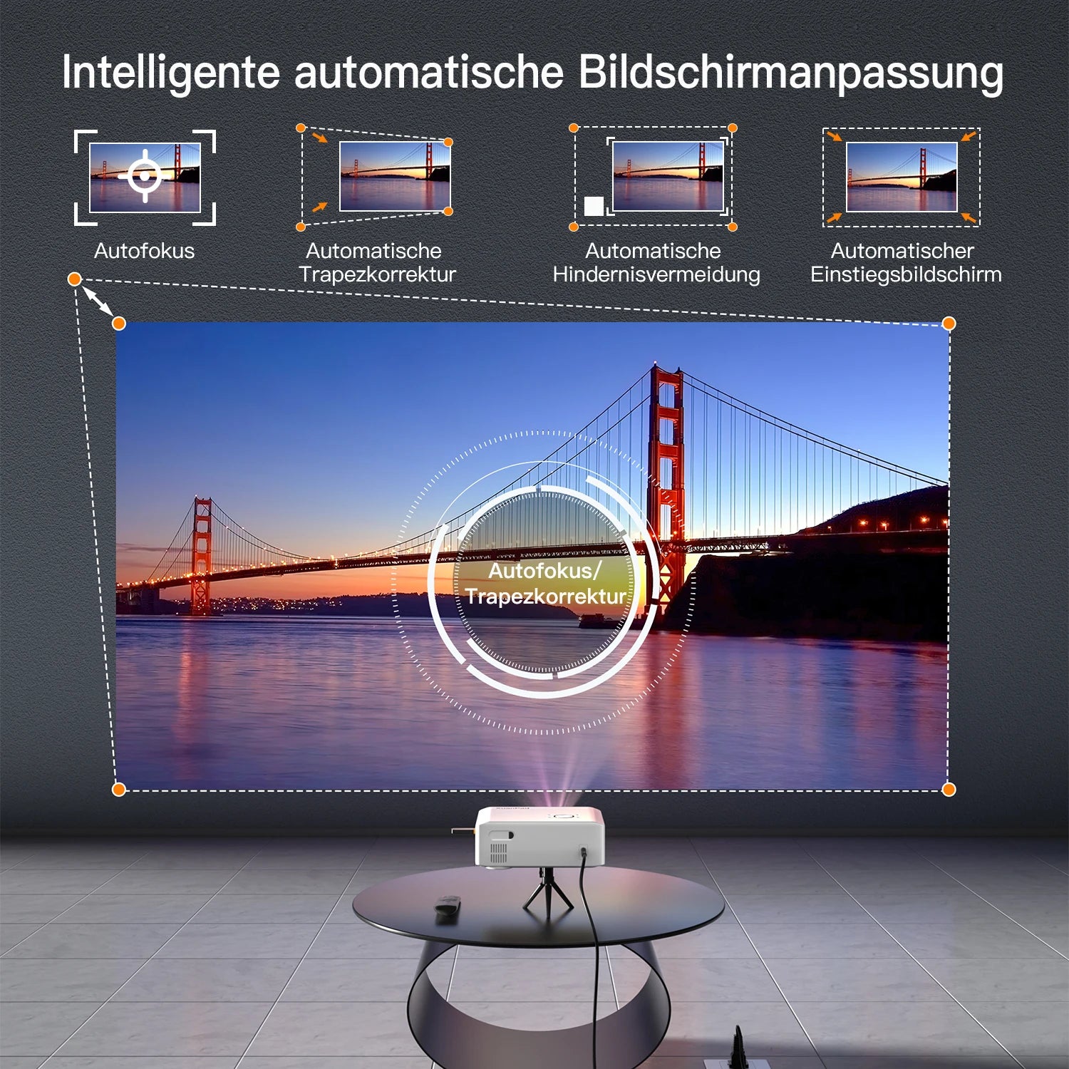 Portable 1080P Smart WiFi Mini Projector | LED LCD Home Theater Android Projector - EGBull