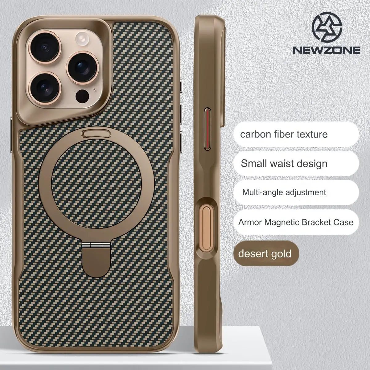 iPhone 16 Pro Max MagSafe Case with Hidden Kickstand - Shockproof Acrylic Clear Hard Case - EGBull