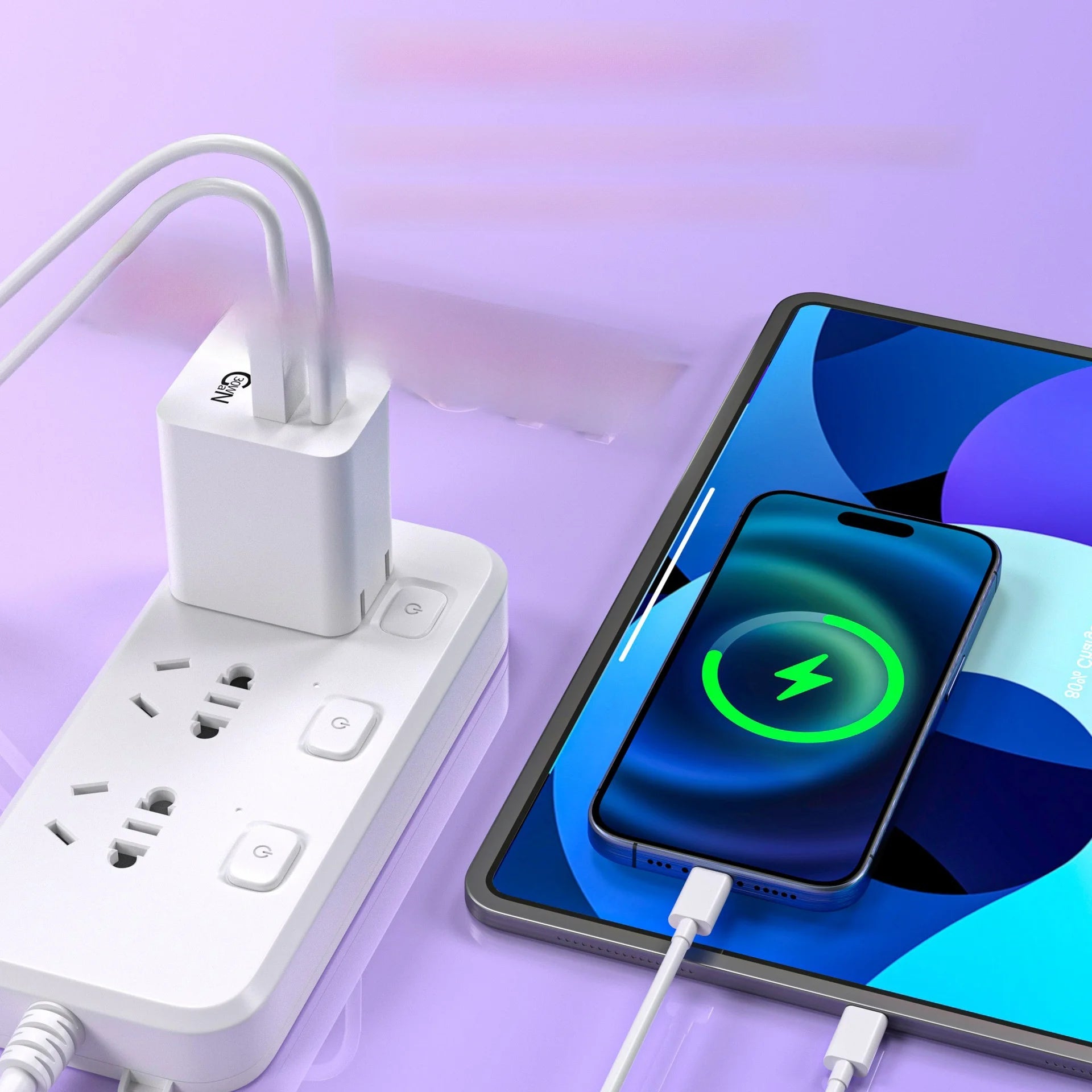 30W GaN Fast Charger - Dual Port Foldable Plug - EGBull