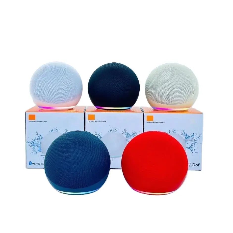 Portable 5th - Gen Echo Dot - Style Smart Speaker with RGB LED & Mini Subwoofer - EGBull