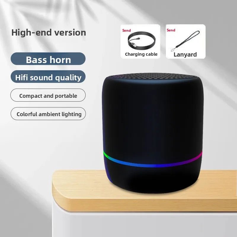 Portable Mini Outdoor Bluetooth Speaker with AI Voice Control & Wireless Subwoofer - EGBull