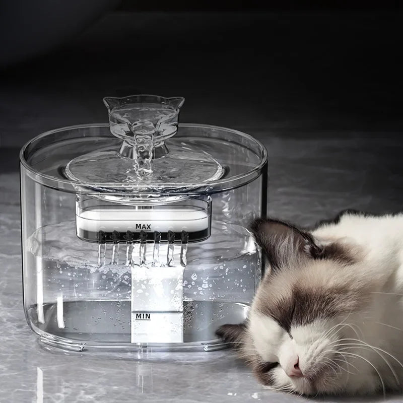 Cute Cat-Shaped Stainless Steel Pet Water Fountain