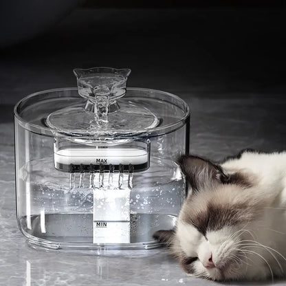 Cute Cat-Shaped Stainless Steel Pet Water Fountain
