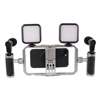 Smartphone Vlogging Kit with Grip Stabilizer, Tripod, Microphone & LED Fill Light - Mobile Video Rig - EGBull