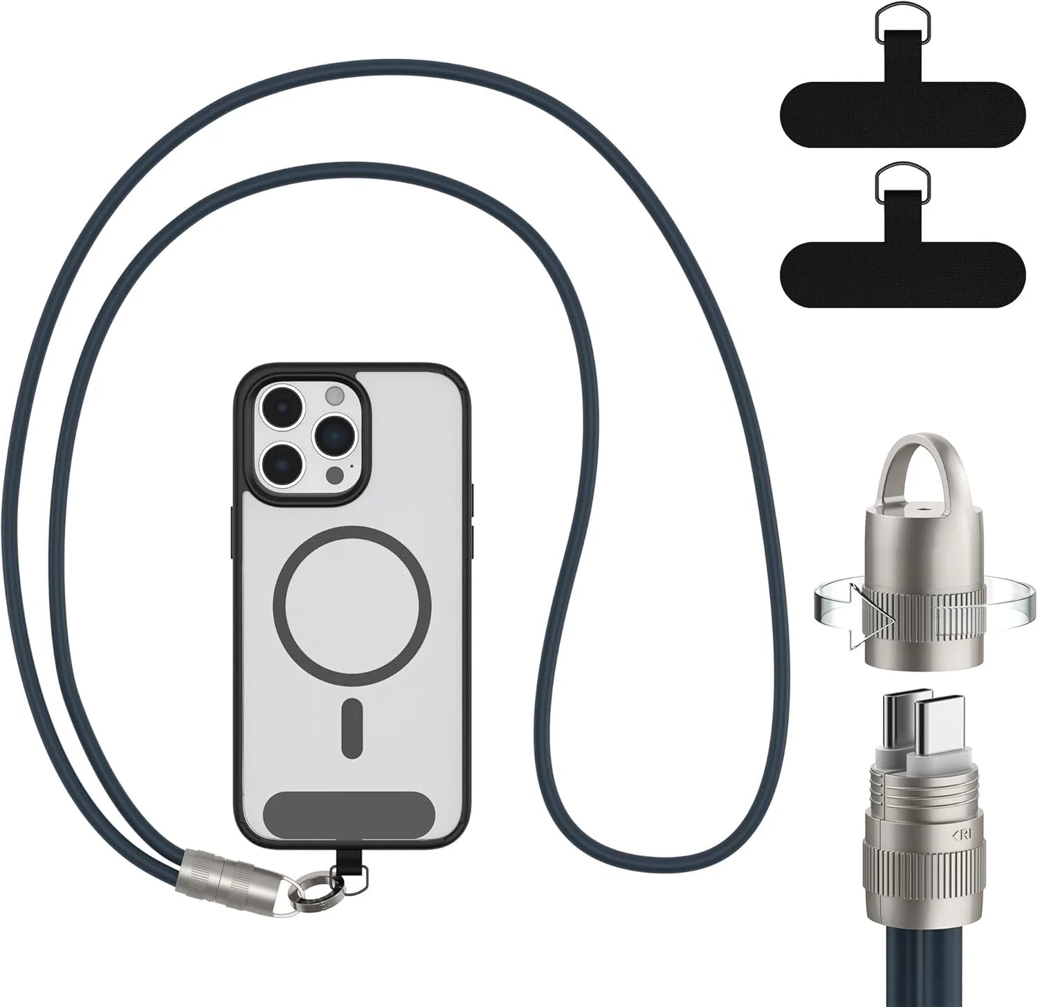 PD 60W Fast - Charging USB - C Cable with Anti - Theft Silicone Lanyard | Data Sync & Security - EGBull
