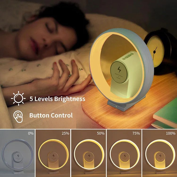 G - Shape 4 - in - 1 Smart Lamp with Wireless Charger & Speaker - EGBull