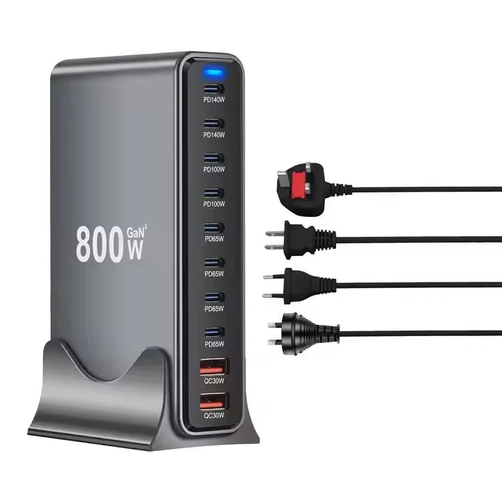 USB - C 800W 10 - Port GaN PD Charging Station | Desktop & Laptop Fast Charger EU Plug - EGBull