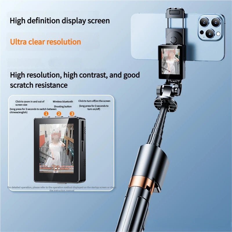 Magnetic Vlog Selfie Stick with Screen–Tripod & Video Surveillance Mobile Holder - EGBull