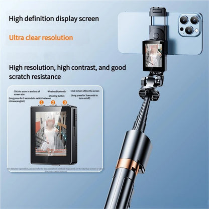 Magnetic Vlog Selfie Stick with Screen–Tripod & Video Surveillance Mobile Holder - EGBull