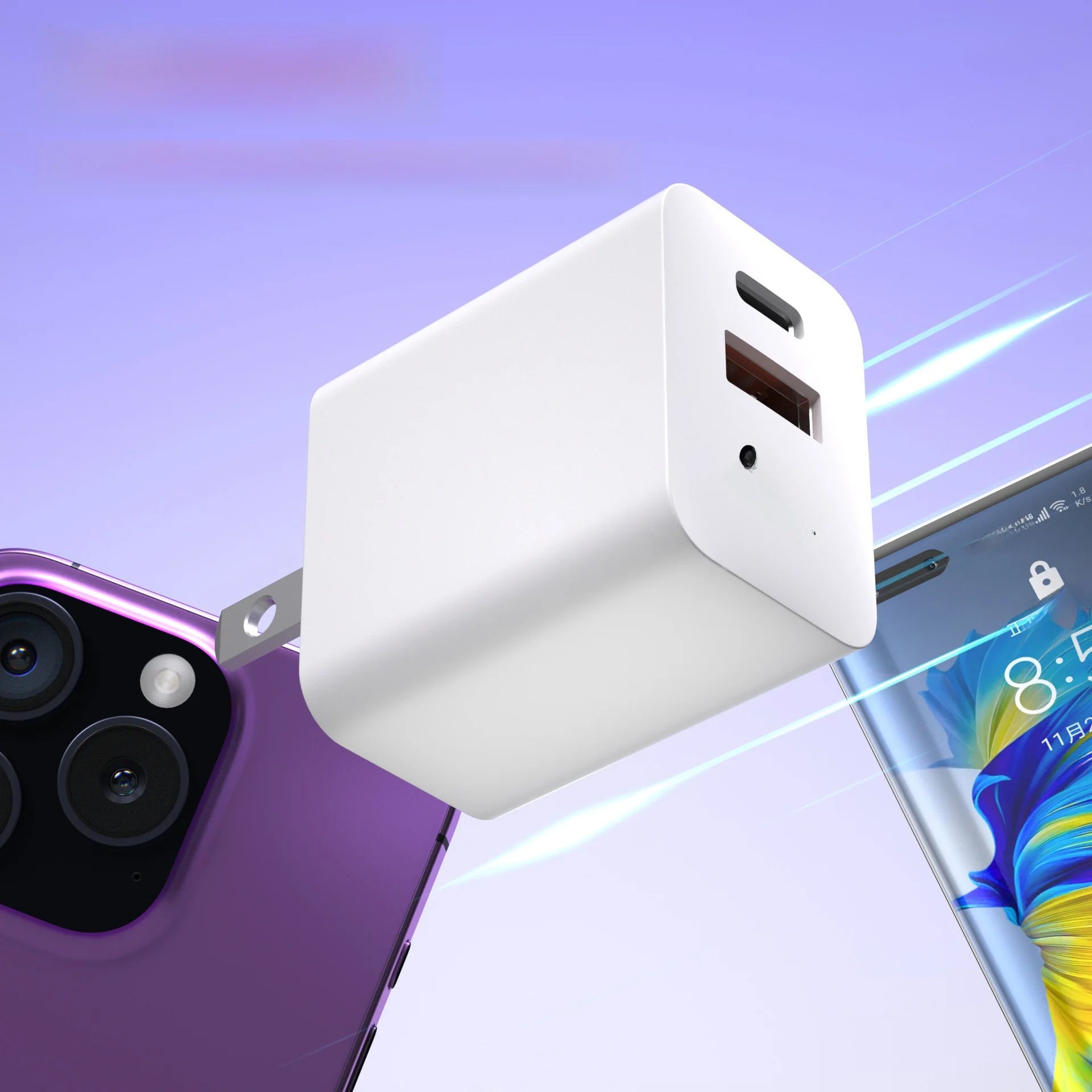 30W GaN Fast Charger - Dual Port Foldable Plug - EGBull