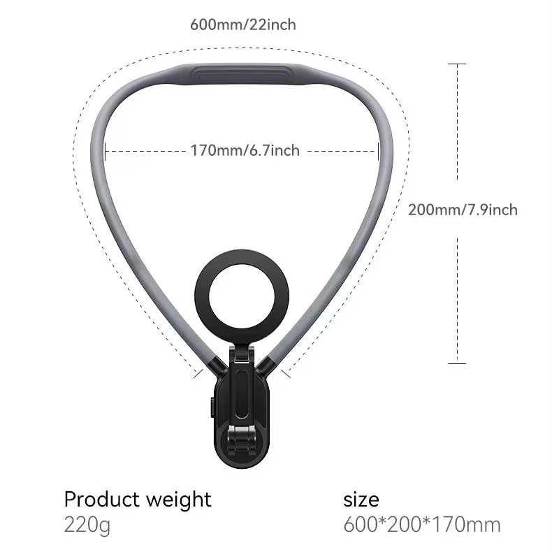 MAX Version Magnetic Phone Neck Holder - Hands - Free POV Vlogging & Recording Bracket for IPhone/Android - EGBull