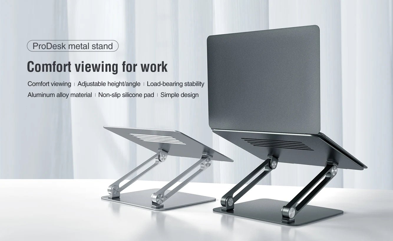 Ergonomic Laptop Stand Foldable & Portable Adjustable Angle & Height Desktop Riser for All Laptops up to 17 - EGBull