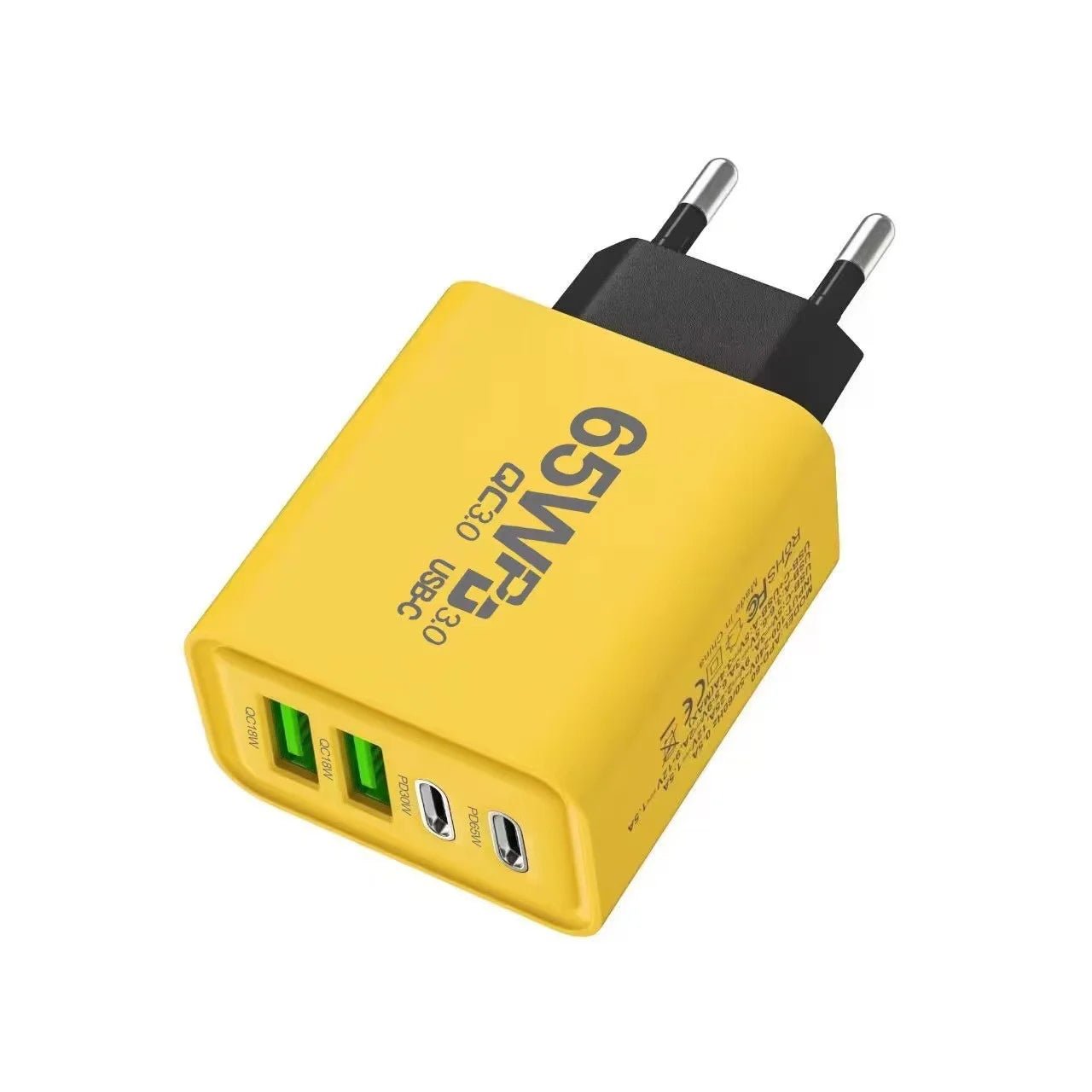65W PD 3.0 GaN Travel Charger – 2x USB - C & 2x USB - A (US/EU/UK) - EGBull