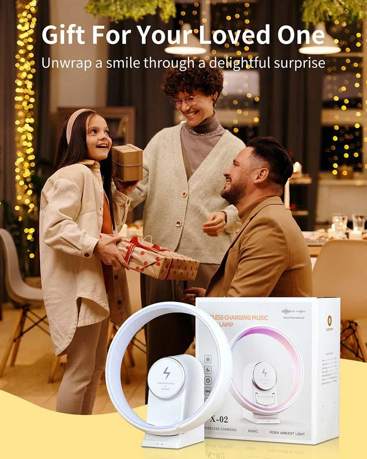 G - Shape 4 - in - 1 Smart Lamp with Wireless Charger & Speaker - EGBull