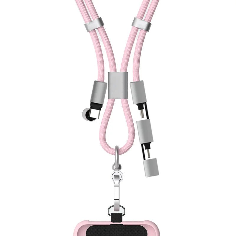Versatile 60W USB - C Fast Charge & Data Cable with Retractable Design & Crossbody Phone Strap - EGBull