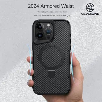 iPhone 16 Pro Max MagSafe Case with Hidden Kickstand - Shockproof Acrylic Clear Hard Case - EGBull