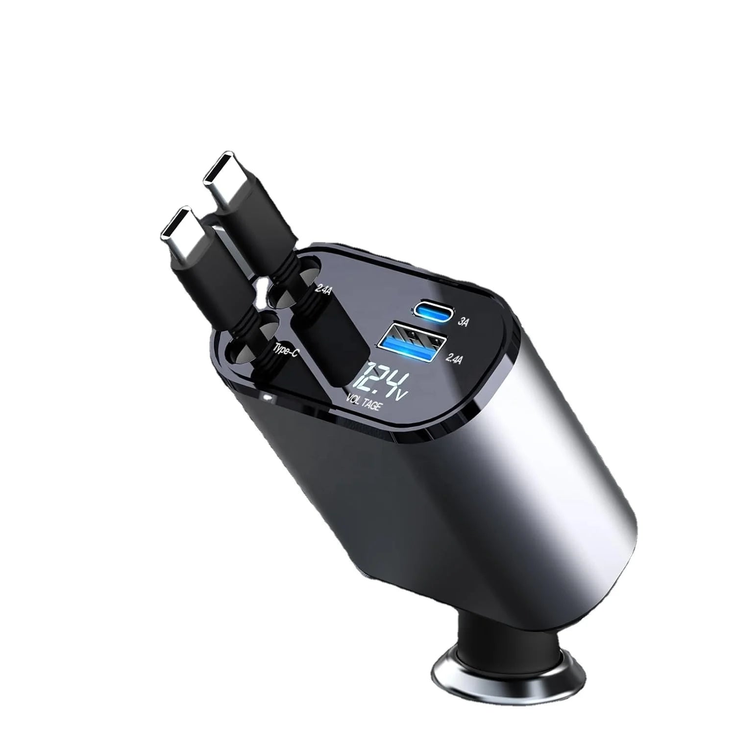120W Retractable 4 - in - 1 USB - C Car Charger – PD Fast Charge - EGBull