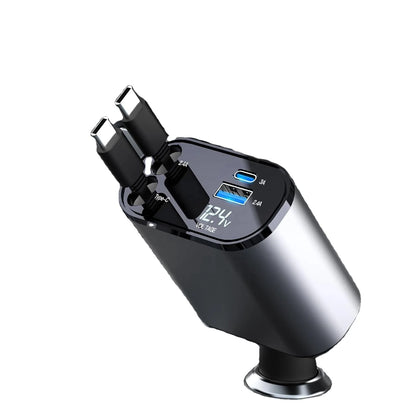 120W Retractable 4 - in - 1 USB - C Car Charger – PD Fast Charge - EGBull