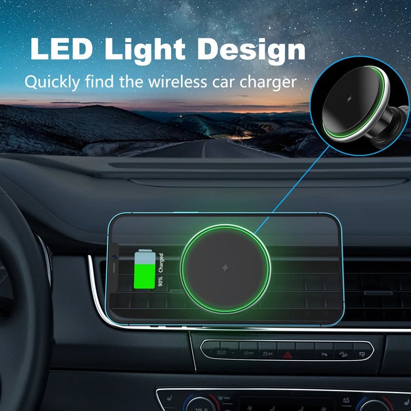 15W Magnetic Metal Wireless Car Charger – Fast Qi2 Magnetic Mount - EGBull