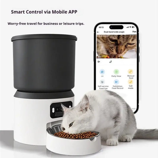 Smart WiFi & Bluetooth Pet Feeder with App Control