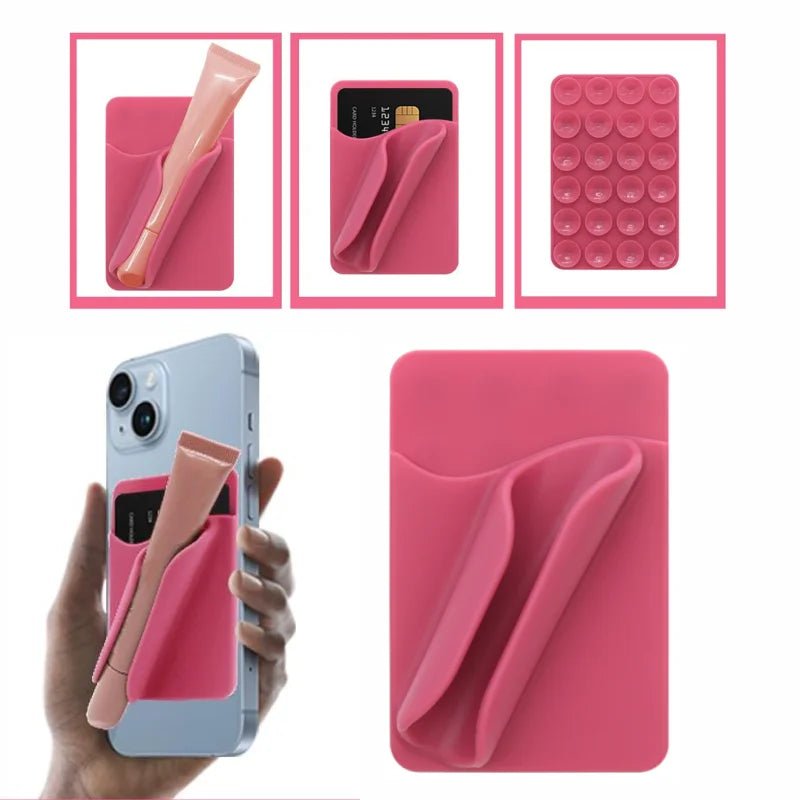Multifunctional Silicone Suction Cup Phone Holder – Lipstick, Card & Lip Gloss Tray - EGBull