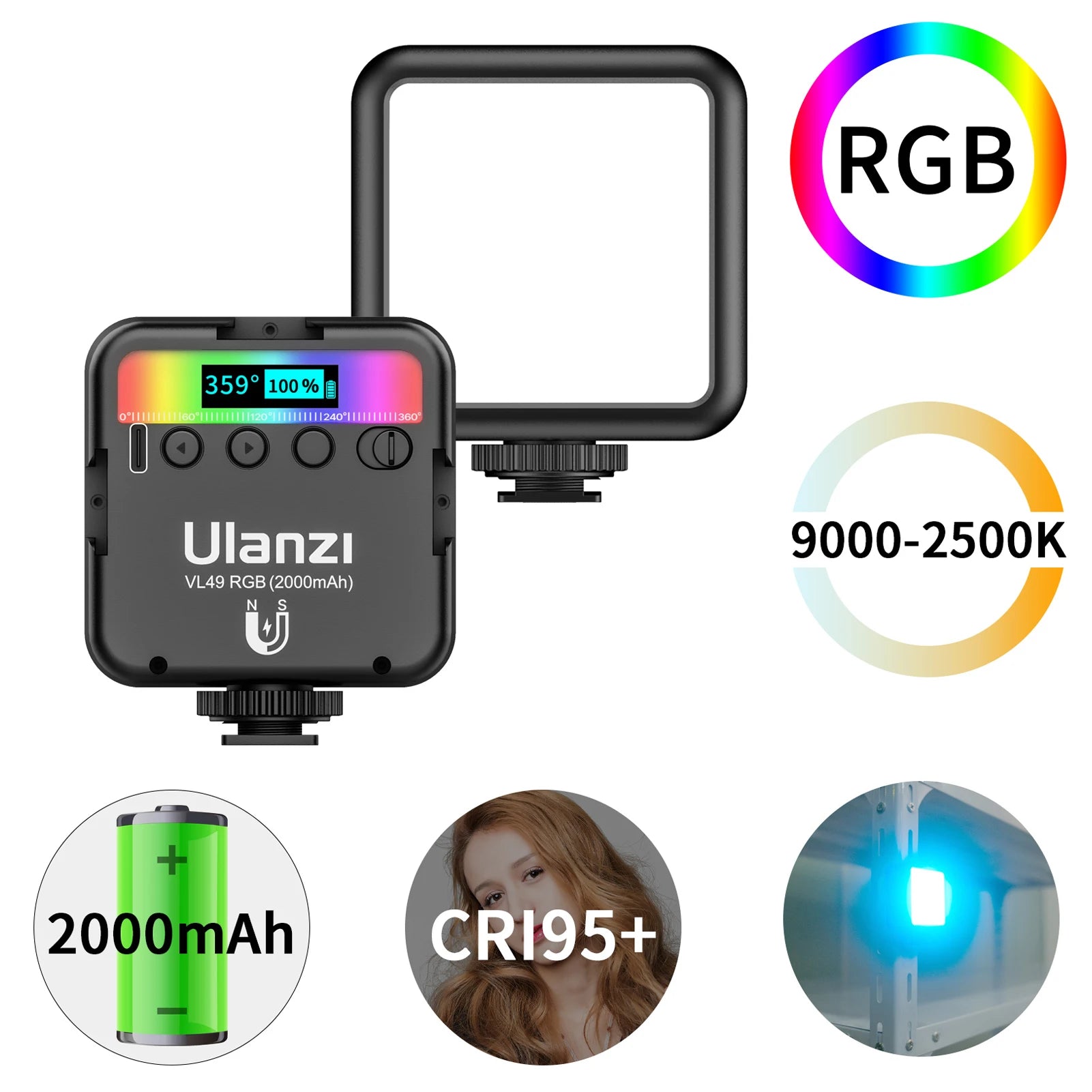 Ulanzi VL49 RGB Magnetic Mini Video Light - EGBull