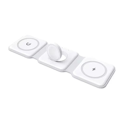 Foldable 3 - in - 1 Magnetic Wireless Charger – 15W Fast Charge QC3.0 - EGBull
