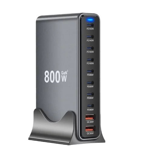 USB - C 800W 10 - Port GaN PD Charging Station | Desktop & Laptop Fast Charger EU Plug - EGBull