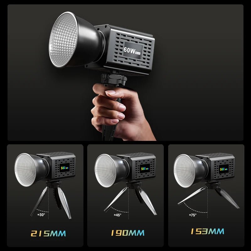 S60Cob Mini RGB LED Handheld Light | Outdoor Studio Photography Lighting & Rechargeable - EGBull