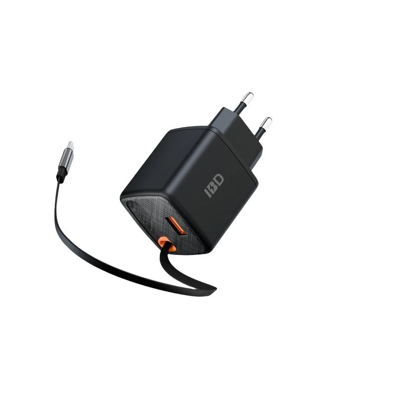 30W PD GaN Fast Charger – Retractable USB - C Travel Wall Adapter - EGBull