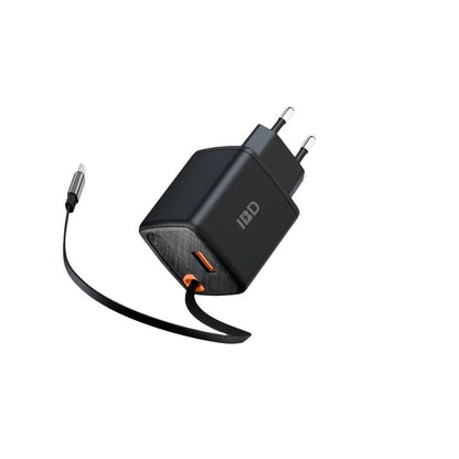 30W PD GaN Fast Charger – Retractable USB - C Travel Wall Adapter - EGBull
