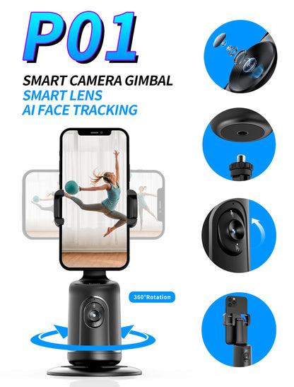 Portable AI Face - Tracking 360° Selfie Stick Gimbal - EGBull
