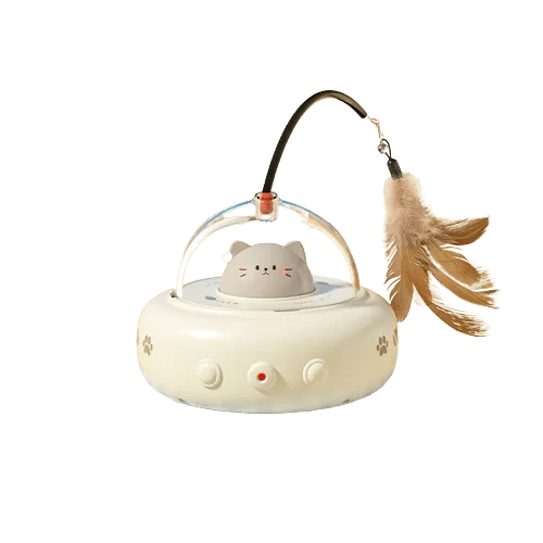 Intelligent Auto - rotating Laser Feather Design Cat Toy - EGBull
