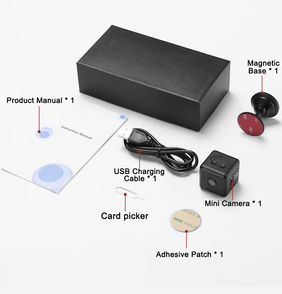 Mini HD Wireless Security Camera with Night Vision & Sound Detection - EGBull