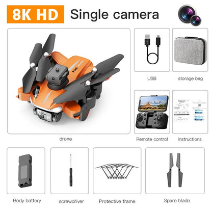 Foldable P11S 8K HD Drone – Dual Camera Quadcopter with 360° Obstacle Avoidance - EGBull