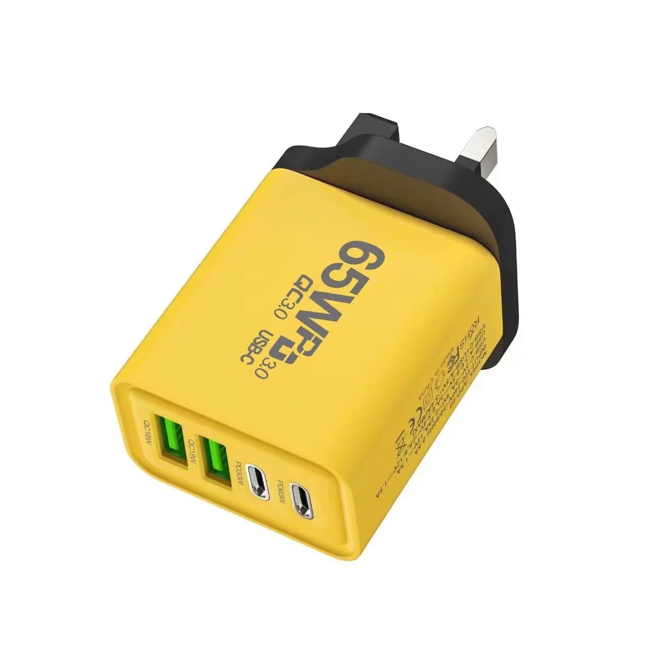 65W PD 3.0 GaN Travel Charger – 2x USB - C & 2x USB - A (US/EU/UK) - EGBull