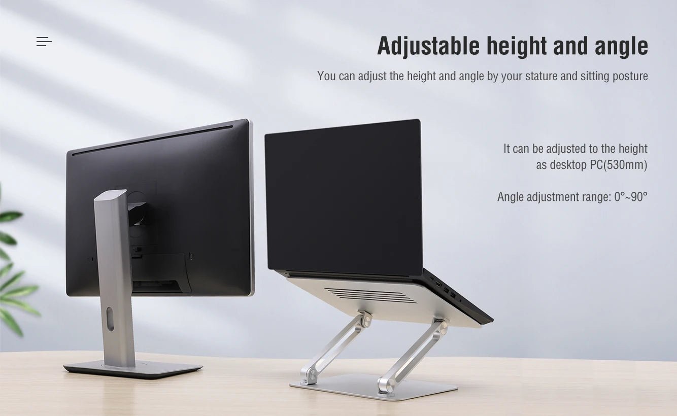 Ergonomic Laptop Stand Foldable & Portable Adjustable Angle & Height Desktop Riser for All Laptops up to 17 - EGBull