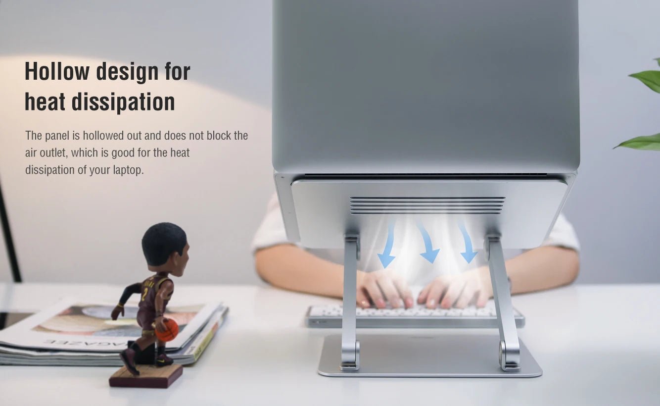 Ergonomic Laptop Stand Foldable & Portable Adjustable Angle & Height Desktop Riser for All Laptops up to 17 - EGBull
