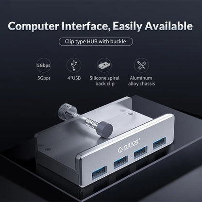 USB 3.0 Clip - On Hub - 4 - Port Aluminum Alloy for Desktop - EGBull