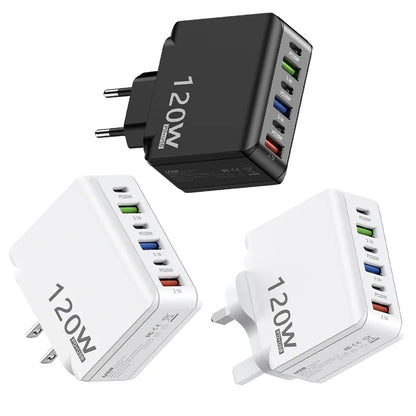 120W PD 3.0 Multi - Port Fast Charger – 3×USB - C + 3×USB - A - EGBull