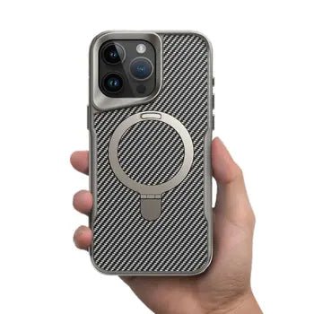 iPhone 16 Pro Max MagSafe Case with Hidden Kickstand - Shockproof Acrylic Clear Hard Case - EGBull