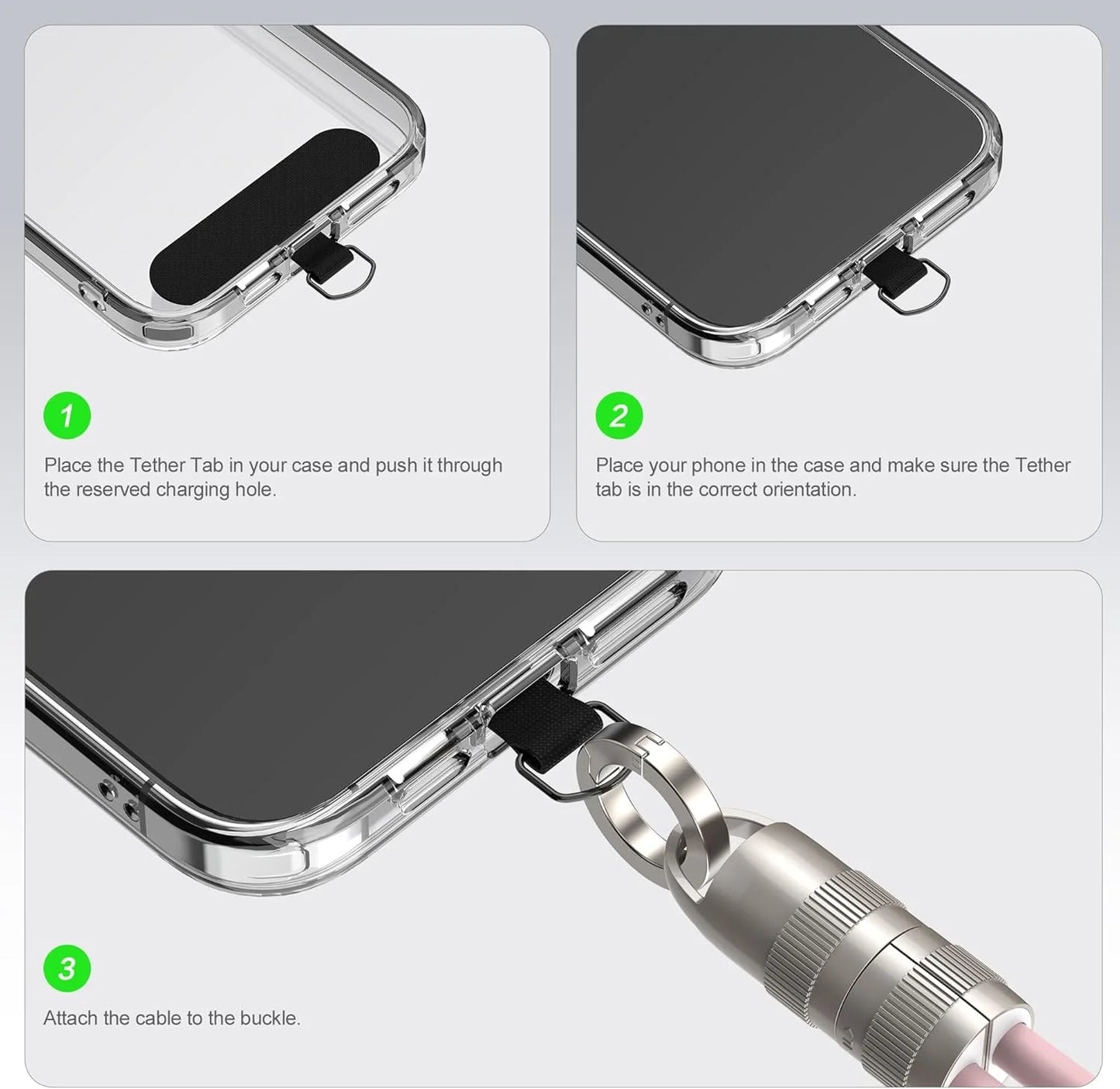 PD 60W Fast - Charging USB - C Cable with Anti - Theft Silicone Lanyard | Data Sync & Security - EGBull