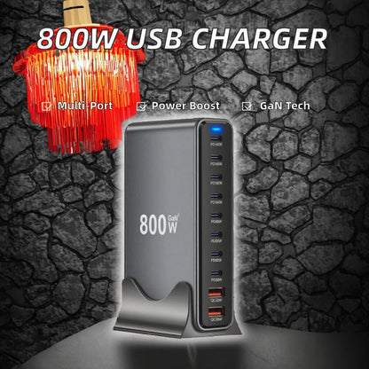 USB - C 800W 10 - Port GaN PD Charging Station | Desktop & Laptop Fast Charger EU Plug - EGBull