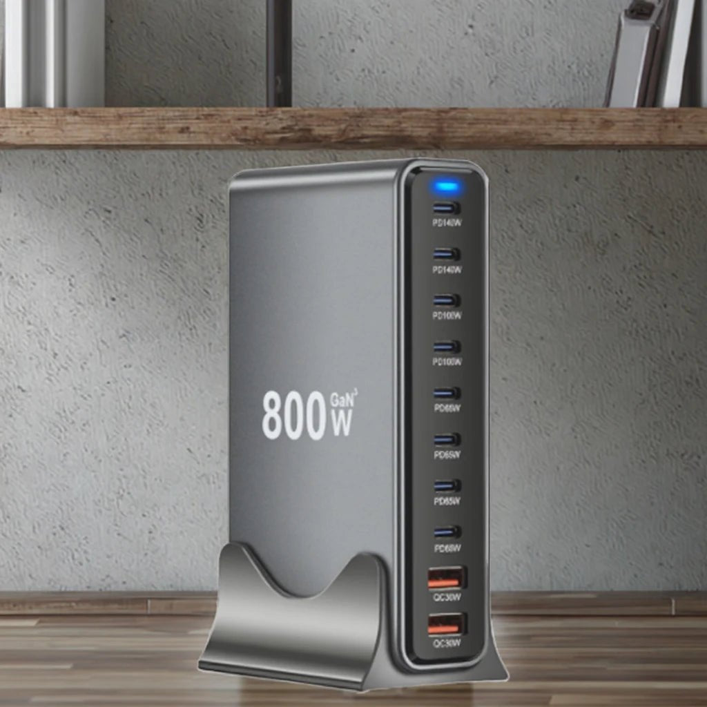 USB - C 800W 10 - Port GaN PD Charging Station | Desktop & Laptop Fast Charger EU Plug - EGBull