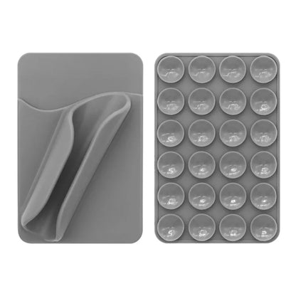 Multifunctional Silicone Suction Cup Phone Holder – Lipstick, Card & Lip Gloss Tray - EGBull