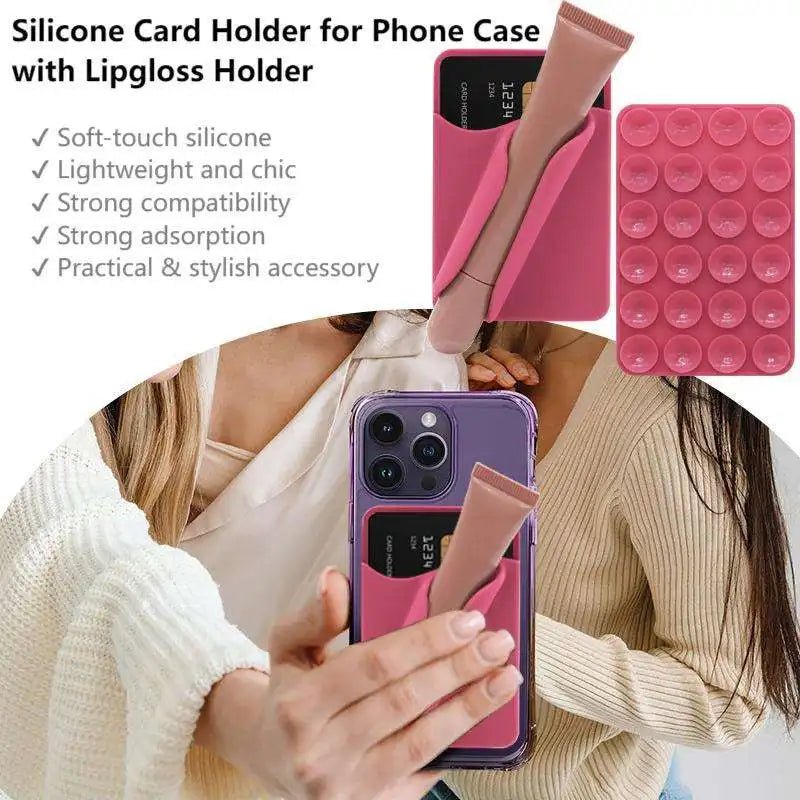 Multifunctional Silicone Suction Cup Phone Holder – Lipstick, Card & Lip Gloss Tray - EGBull