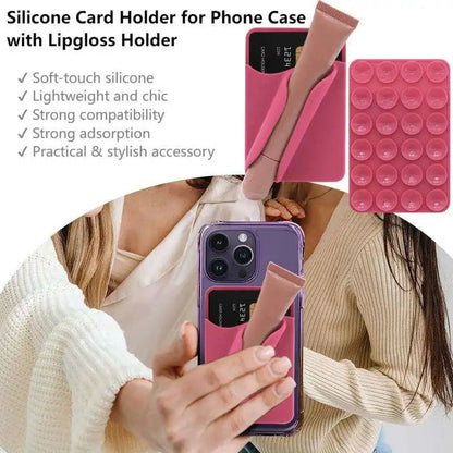 Multifunctional Silicone Suction Cup Phone Holder – Lipstick, Card & Lip Gloss Tray - EGBull
