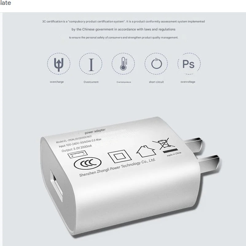 10W 5V 2A USB Wall Charger – Compact Travel & Home Adapter - EGBull